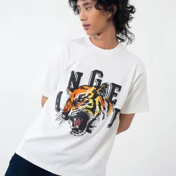Peach Anger Graphic Printed Bio Finish Round Neck Oversized T-shirt image 4