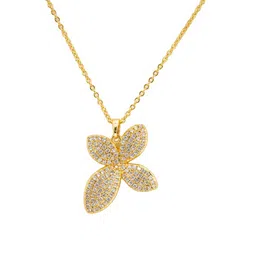 MAHTTAB Gold Plated Cubic Zirconia Stones Studded Jewellery Set image 4