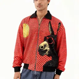 Clazzey Men Graphic Printed Fleece Lightweight Bomber Jacket-picture-21