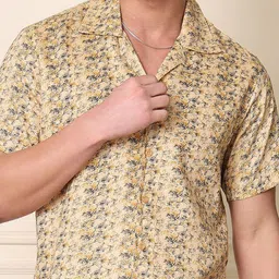 Metronaut Men Floral Sheer Printed Casual Shirt image 3