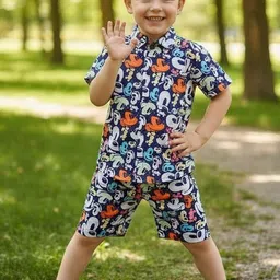 TOONKY Boys Printed Shirt with Shorts image 4