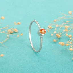 GIVA Silver Red Radiance Minimal Ring-image-24