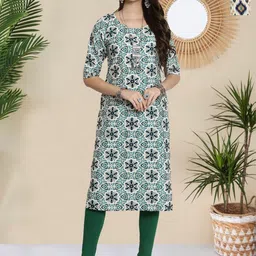 HERE&NOW Selection Of 2 Floral Printed Round Neck Straight Kurtas-picture-23