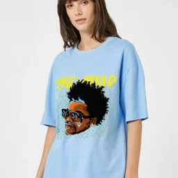 RAYACLOSET Women Printed Extended Sleeves T-shirt-image-20