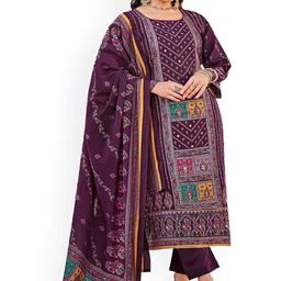 DRAVINAM Trends Floral Embroidered Pure Cotton Unstitched Dress Material-image-70