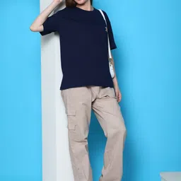 Dreambe Women Typography 2 Wonder Woman Printed Applique T-shirt image 3