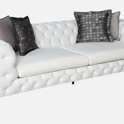 newmood Newscala Fabric 3 Seater Sofa in White Colour image 3