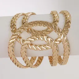 MISS ASTUTE Stainless Steel Gold-Plated Artificial Stones Studded Cuff Bracelet image 5