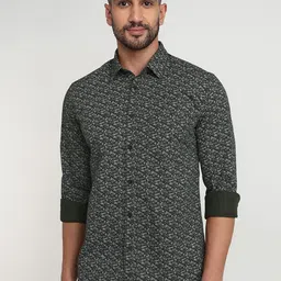 Parx Men Micro Ditsy Printed Slim Fit Pure Cotton Casual Shirt-image-84