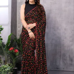 V3 FASHION STUDIO Ethnic Motifs Poly Georgette Saree image 5
