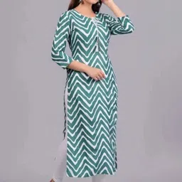 FASHION CROWN Chevron Printed Pure Cotton Kurti-picture-36