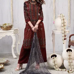 Anouk Women Ethnic Motifs Printed Kurta with Palazzos & Dupatta-picture-36