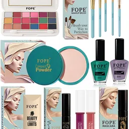 FOPE Set Of 14 Foundation Compact Mascara Lipstick Nail Polish & Brush Set-picture-24