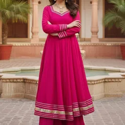 KINDHA Women Empire Gotta Patti Kurta with Palazzos & With Dupatta-picture-15