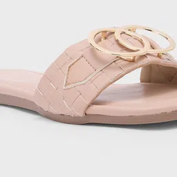 Sole To Soul Women Printed Open Toe Flats with Buckles image 4