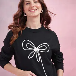 DressBerry Women Embroidered Acrylic Pullover-image-77