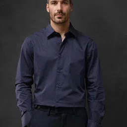 RARE RABBIT Men Comfort Textured Cotton Formal Shirt-picture-21