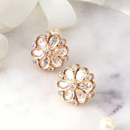 Adwitiya Collection Gold Plated Kundan Classic Studs-picture-58