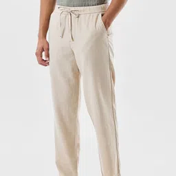 Snitch Men Textured Relaxed Fit Mid-Rise Trousers image 3