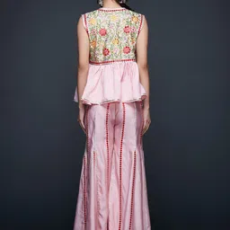 Gulabo by Abu Sandeep Women Embroidered Relaxed Loose Fit Bootcut Trousers image 3