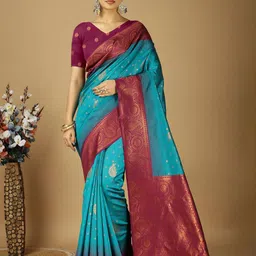 DIVASTRI Woven Design Zari Art Silk Banarasi Saree-picture-16
