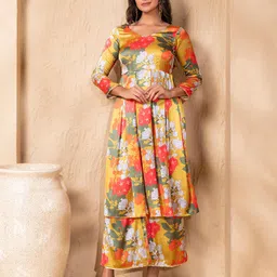 MABISH by Sonal Jain Women Printed Pleated Kurta with Palazzo-picture-30