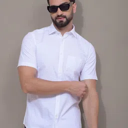 Crimsoune Club Men Classic Fit Textured Spread Collar Cotton Casual Shirt-picture-12