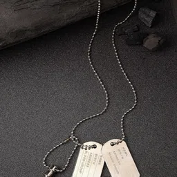 The Roadster Lifestyle Co Silver Plated Milletry Style Pendent With Chain-image-72