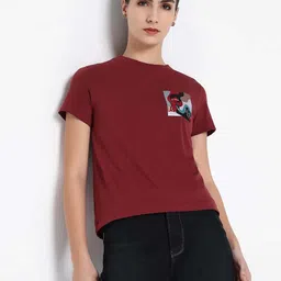 RAREISM Women Printed Applique T-shirt-image-10
