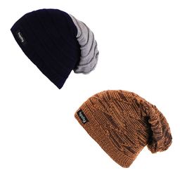 hupshy Men Pack Of 2 Self Design Acrylic Beanies-picture-33