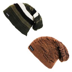 hupshy Men Pack Of 2 Self Design Acrylic Beanie-picture-29