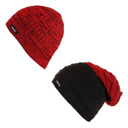hupshy Men Pack Of 2 Self Design Acrylic Beanie-picture-5