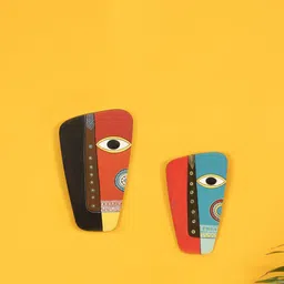 AAKRITI ART CREATIONS Red & Blue 2 Pieces Bunty & Bubbly Wall Decor Mask-picture-24