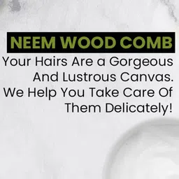 The Earth Trading Unisex Set Of 2 Pure Kacchi Neem Wooden Comb TET08 Brown image 3