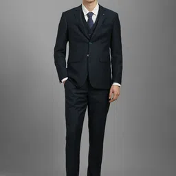 Louis Philippe Slim-Fit Single-Breasted Three-Piece Suits-image-1