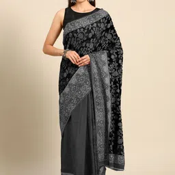 BUTA BUTI Floral Pure Cotton Saree-image-100