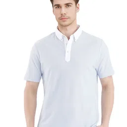 RARE RABBIT Men Solid Polo Collar Cotton T-shirt image 1