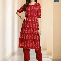 7Threads Women Ethnic Motifs Printed Regular Kurta with Trousers-image-9