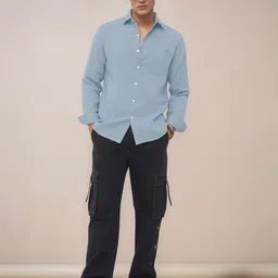 Anouk Rustic Men Solid Spread Collar Casual Shirt image 4