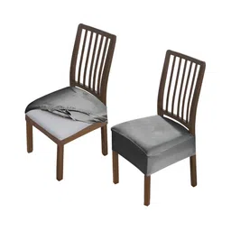 HOKIPO Grey 2 Pieces Velvet Chair Covers-image-40