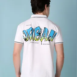 V-Mart Men Typography Printed Polo Collar T-shirt image 1