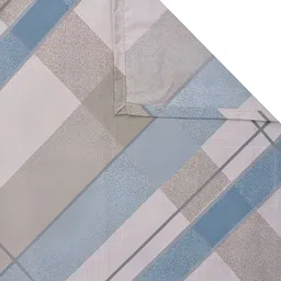 Aura Set Of 6 Brown & Blue Printed Stripes TC Cotton Diwan Set image 2