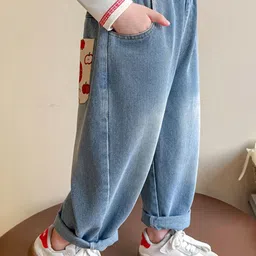 LULU & SKY Girls Wide Leg High-Rise Light Fade Jeans image 5