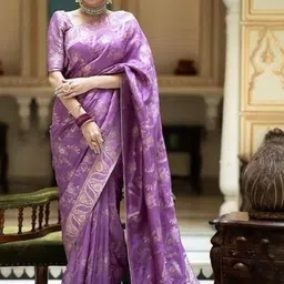 AmiFashion Woven Design Zari Art Silk Handloom Banarasi Saree image 3