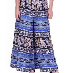 Deewa Women Ethnic Motifs Printed Relaxed Wide Leg Mid-Rise Trousers-image-12