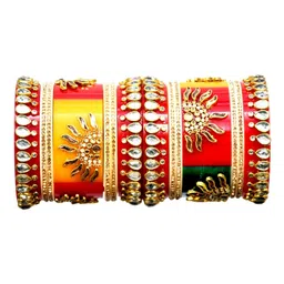 Zindura Set Of 2 Gold-Plated American Diamond-Studded Bangles image 5