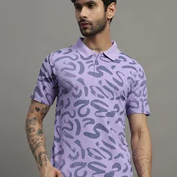TIMBER HITCH Men Abstract Printed Polo Collar T-shirt-picture-17