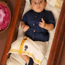 DISHA CREATIONZ Boys Short Sleeves Pure Cotton Shirt With Dhoti-picture-52