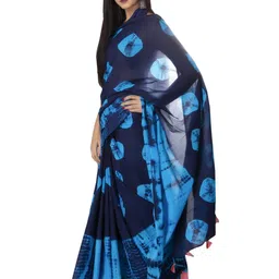 Pinkcity Trade World Blue Pure Cotton Ikat Sarees-image-61