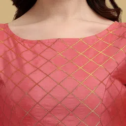 Oomph! Woven Design Boat Neck Saree Blouse image 3